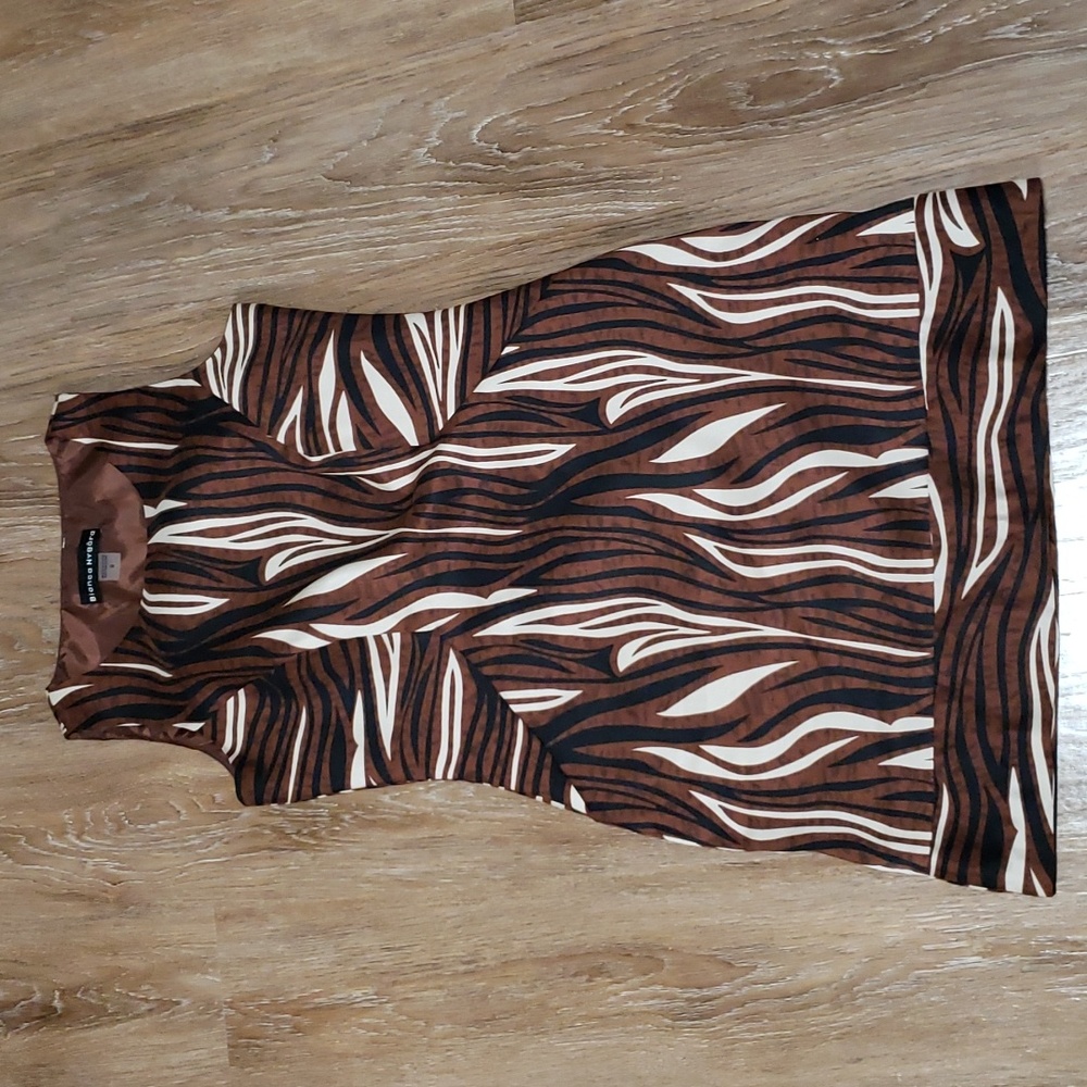 (8) Bianca Nygard Animal Print Slim Fit Business Casual Midi Office Occasion